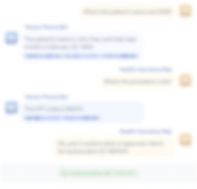 Pre-demo illustration of a chat transcript.